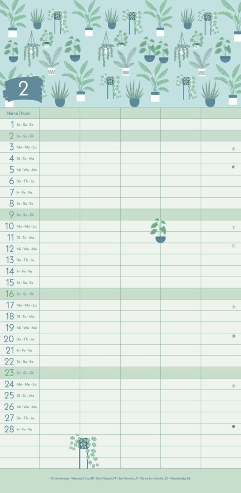 Bild: 4002725981660 | GreenLine - Green Vibes 2025 Familienplaner, 22x45cm,...