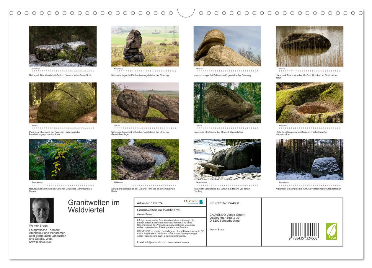 Bild: 9783435324668 | Granitwelten im Waldviertel (Wandkalender 2025 DIN A3 quer),...