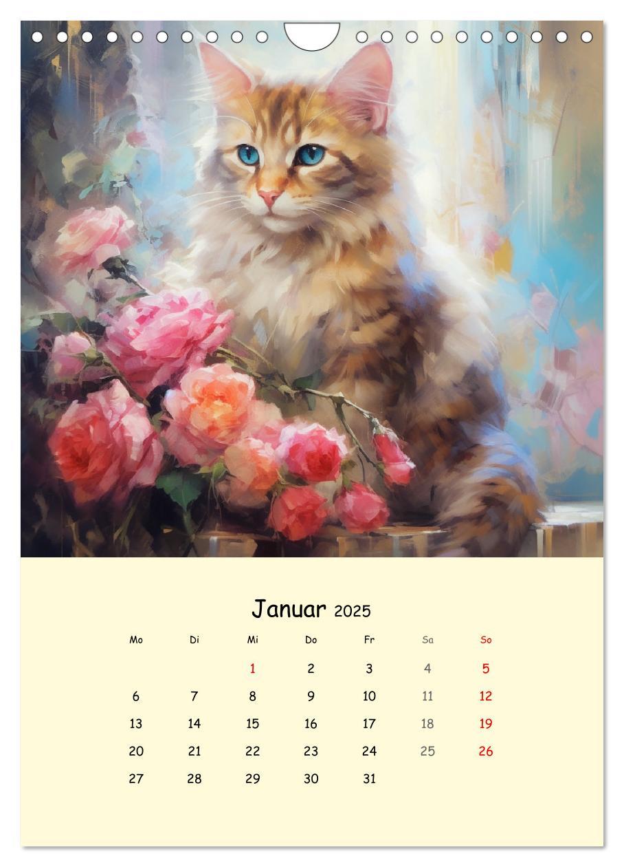 Bild: 9783435867363 | Liebliche Katzen. Anmut und Würde mit Blumen (Wandkalender 2025 DIN...