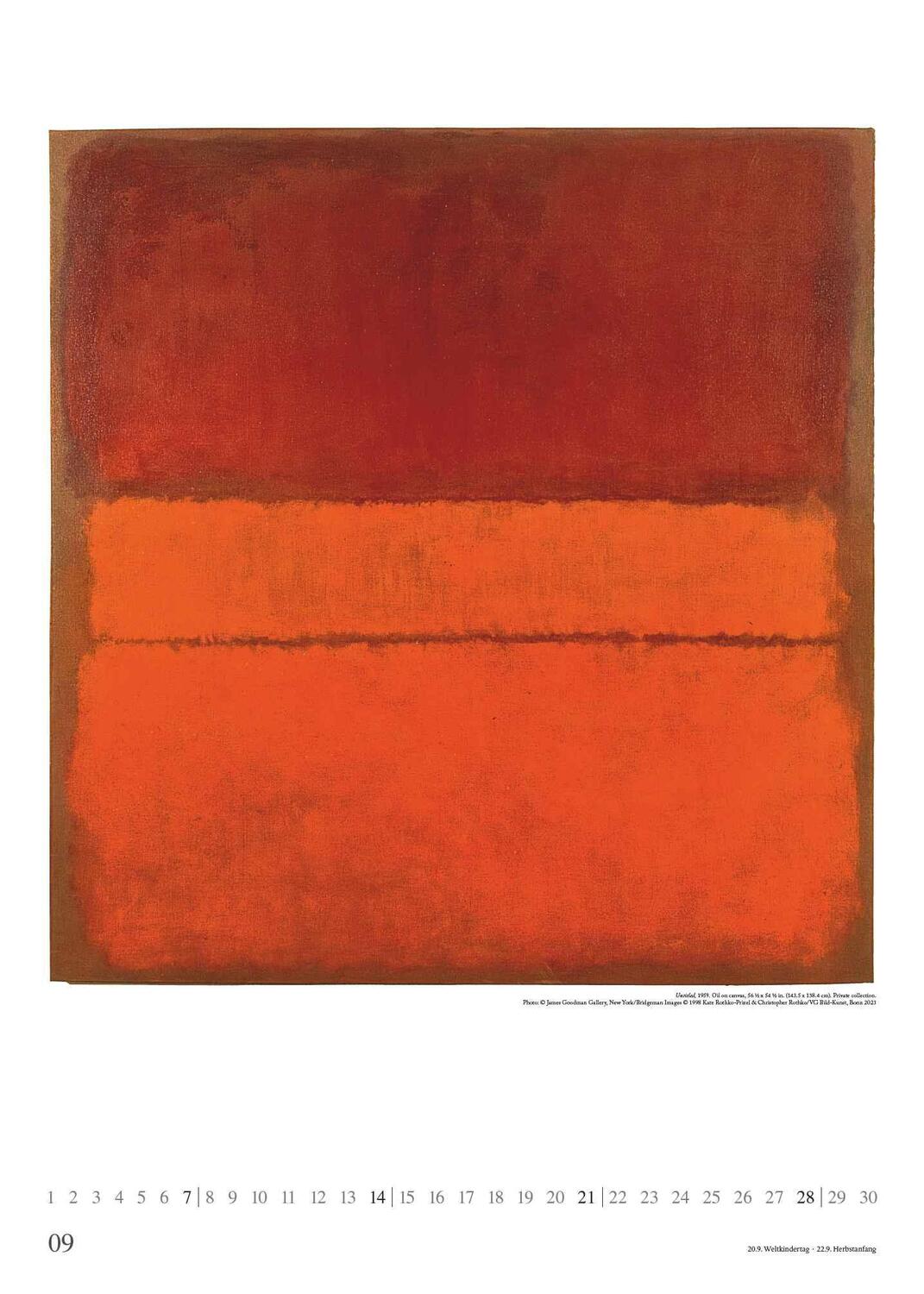 Bild: 4250809653273 | Mark Rothko 2025 - Kunst-Kalender - Poster-Kalender - 50x70 | Kalender