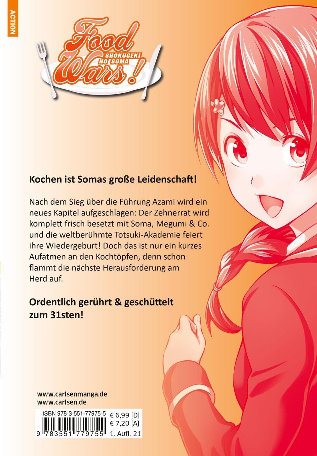 Rückseite: 9783551779755 | Food Wars - Shokugeki No Soma 31 | Yuki Morisaki (u. a.) | Taschenbuch