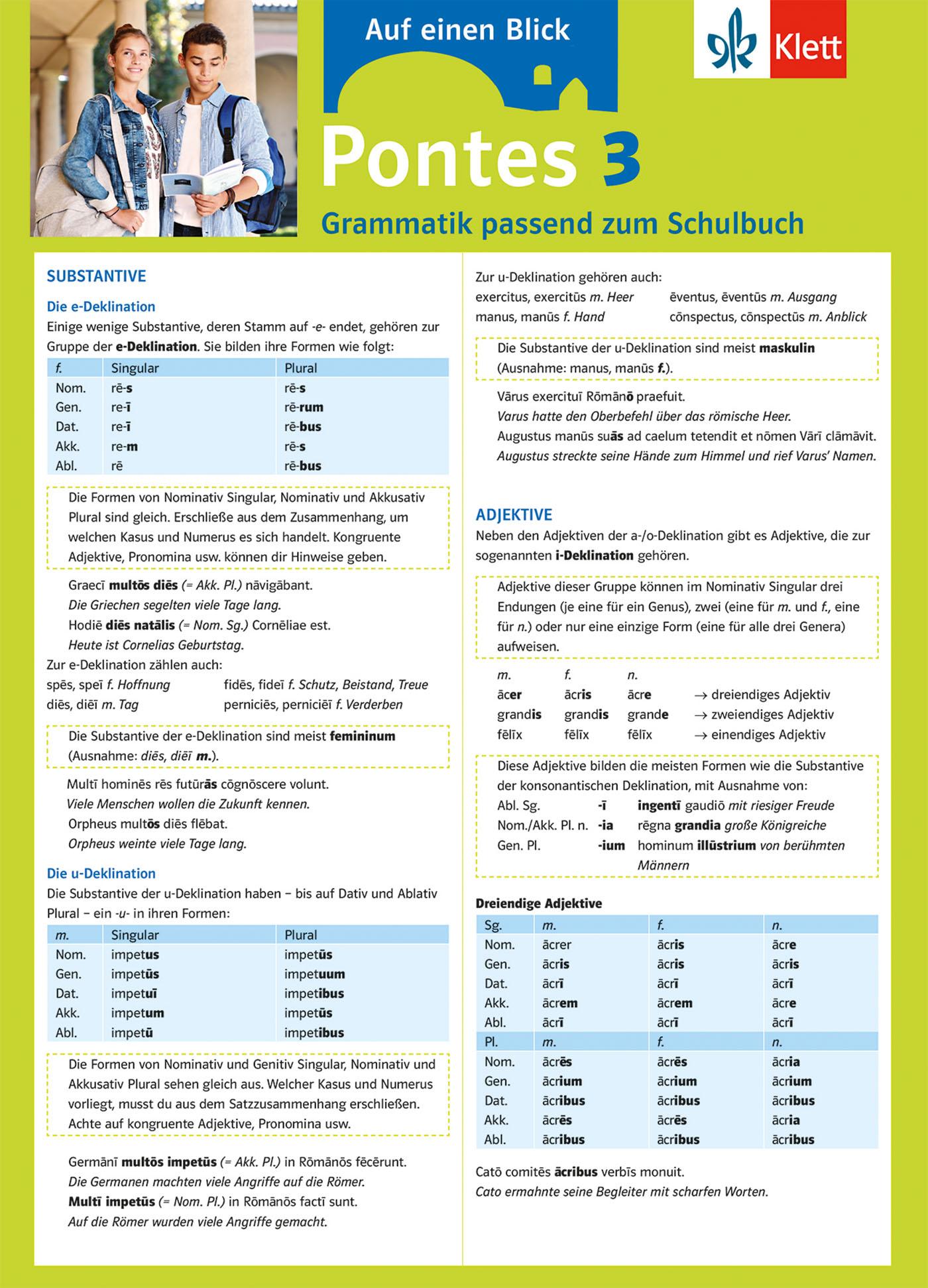 Cover: 9783129260999 | Pontes 3 - Auf einen Blick. Grammatik passend zum Schulbuch | Söllner