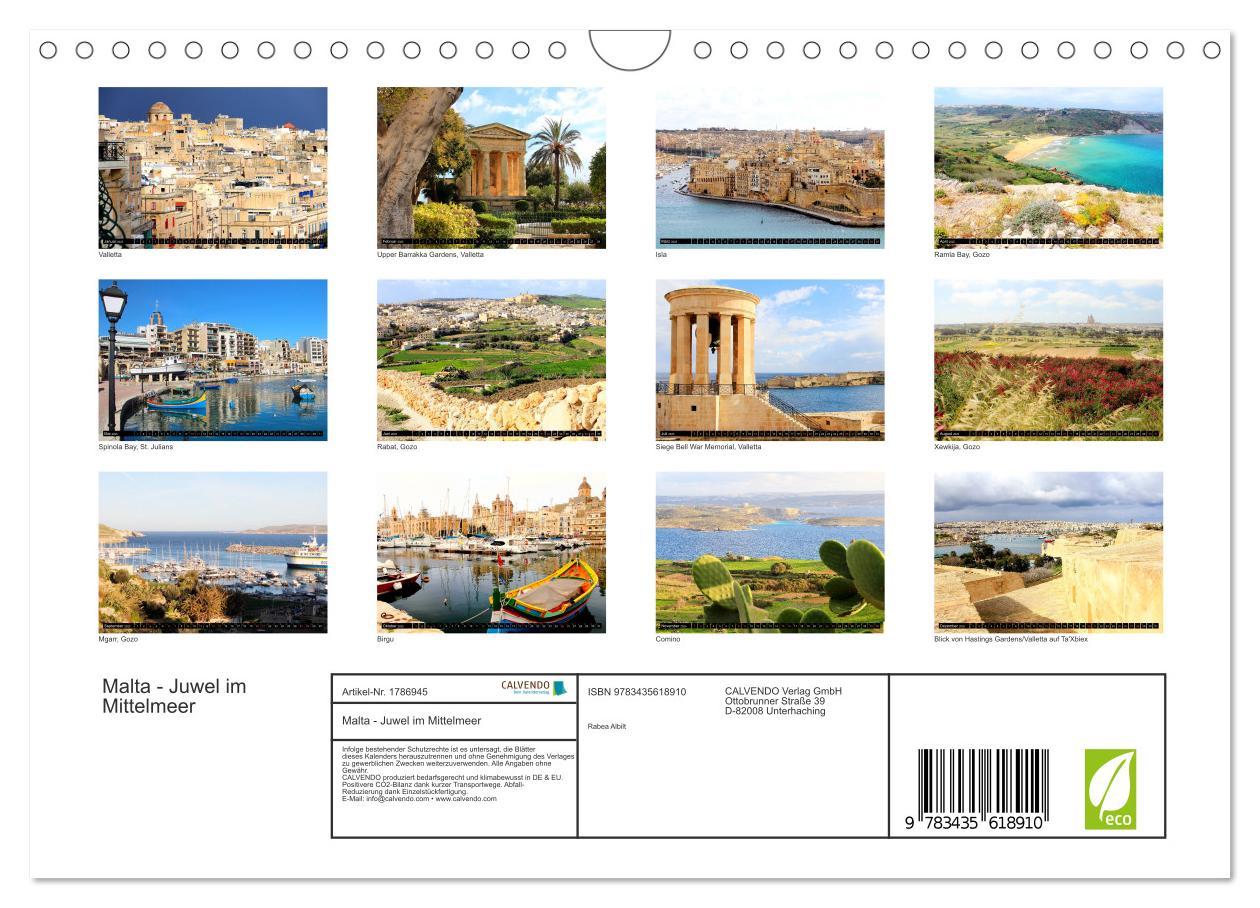 Bild: 9783435618910 | Malta - Juwel im Mittelmeer (Wandkalender 2025 DIN A4 quer),...