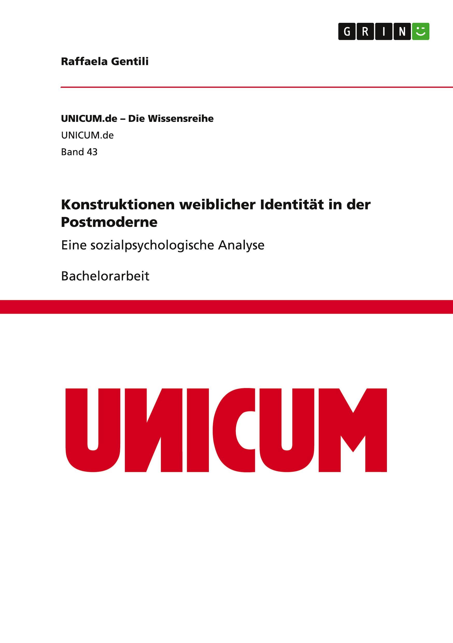 Cover: 9783656493099 | Konstruktionen weiblicher Identität in der Postmoderne | Gentili