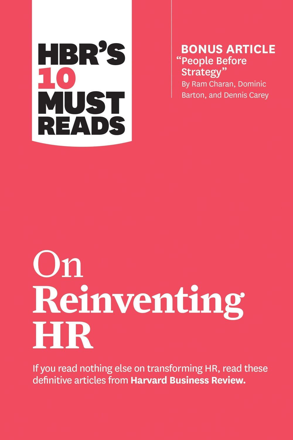 Cover: 9781633697843 | HBR's 10 Must Reads on Reinventing HR (with bonus article "People...