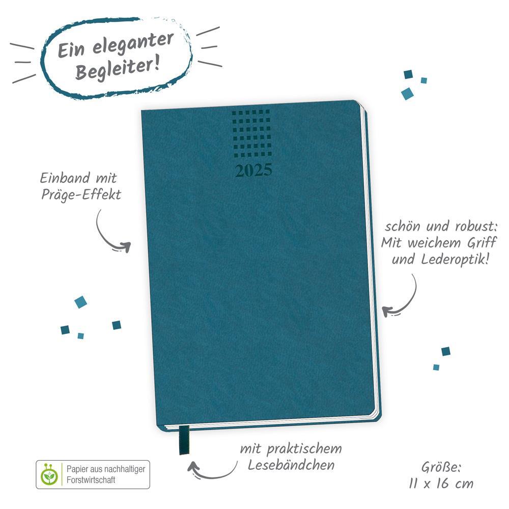 Bild: 4251901506849 | Trötsch Taschenkalender A6 Soft Touch Petrol 2025 | KG | Kalender