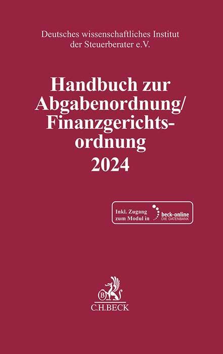 Cover: 9783406812538 | Handbuch zur Abgabenordnung / Finanzgerichtsordnung 2024 | V. | Bundle