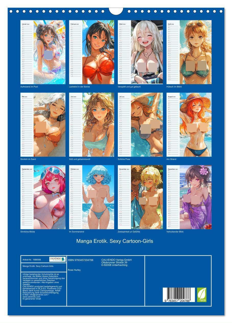 Bild: 9783457204788 | Manga Erotik. Sexy Cartoon-Girls (Wandkalender 2025 DIN A3 hoch),...