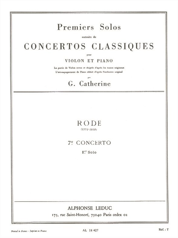 Cover: 9790046184277 | 7th Concerto - 1st Solo | Pierre Rode | Buch | Alphonse Leduc