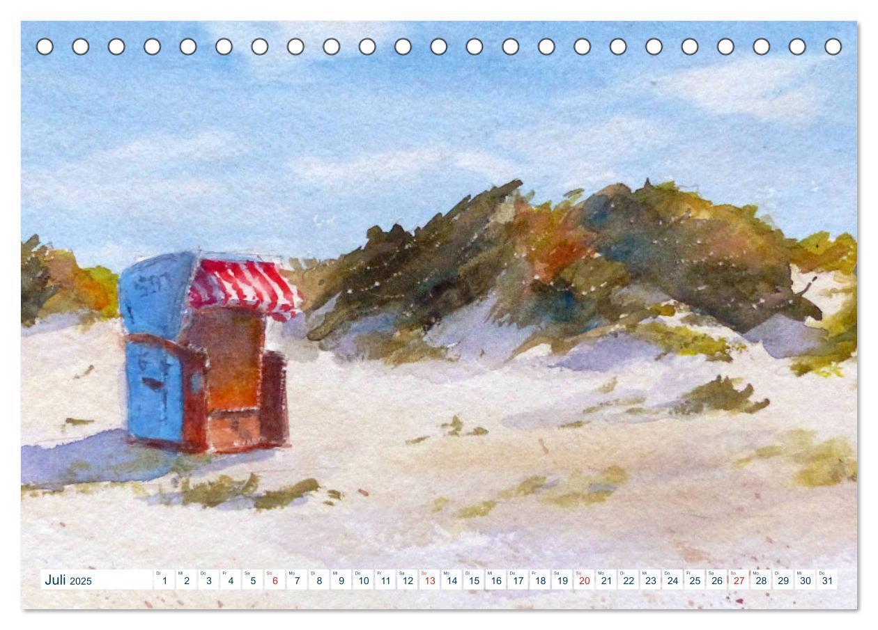 Bild: 9783435165469 | Nordseeaquarelle (Tischkalender 2025 DIN A5 quer), CALVENDO...