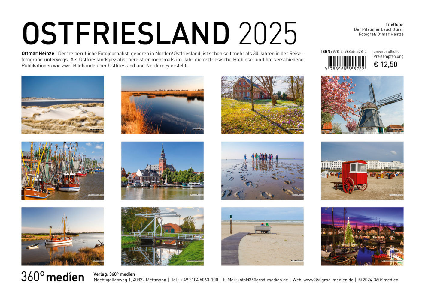 Bild: 9783968555782 | 360° Ostfriesland Broschürenkalender 2025 | Ottmar Heinze | Kalender