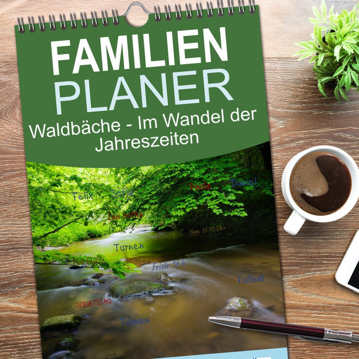 Bild: 9783457091869 | Familienplaner 2025 - Waldbäche - Im Wandel der Jahreszeiten mit 5...