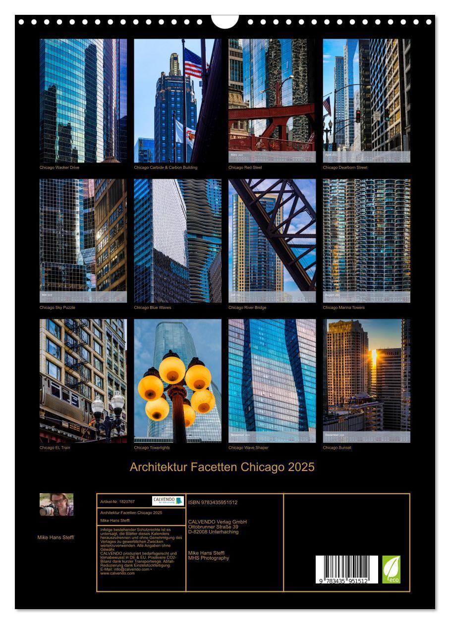 Bild: 9783435951512 | Architektur Facetten Chicago 2025 (Wandkalender 2025 DIN A3 hoch),...