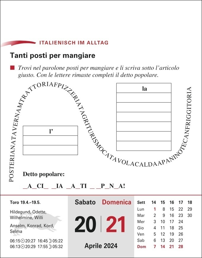 Bild: 9783840031281 | Italienisch Sprachkalender 2024. In nur 10 Minuten täglich...