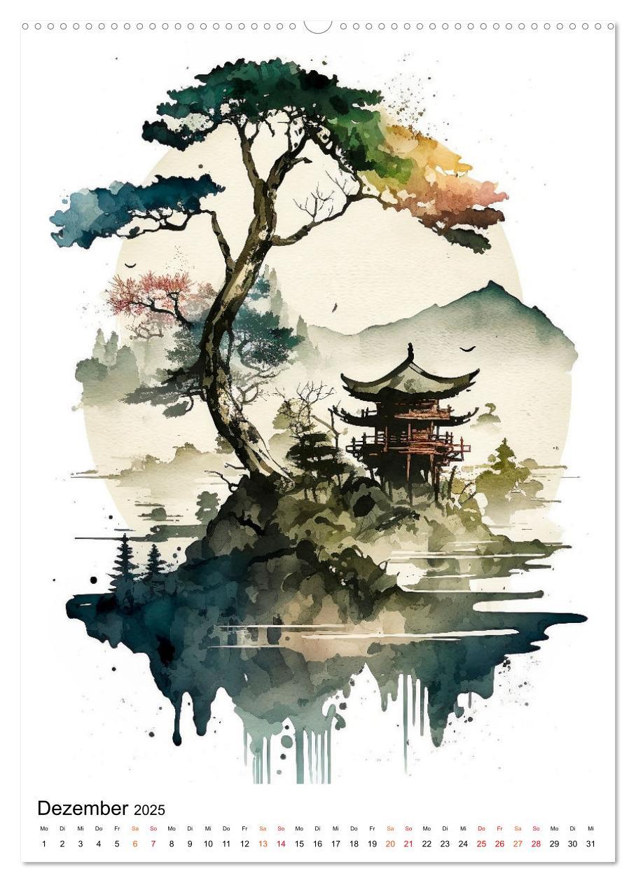 Bild: 9783435879342 | China - Aquarellmalerei (Wandkalender 2025 DIN A2 hoch), CALVENDO...