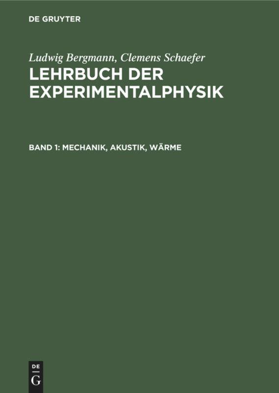 Cover: 9783110123913 | Mechanik, Akustik, Wärme | Jürgen Gobrecht | Buch | XVI | Deutsch