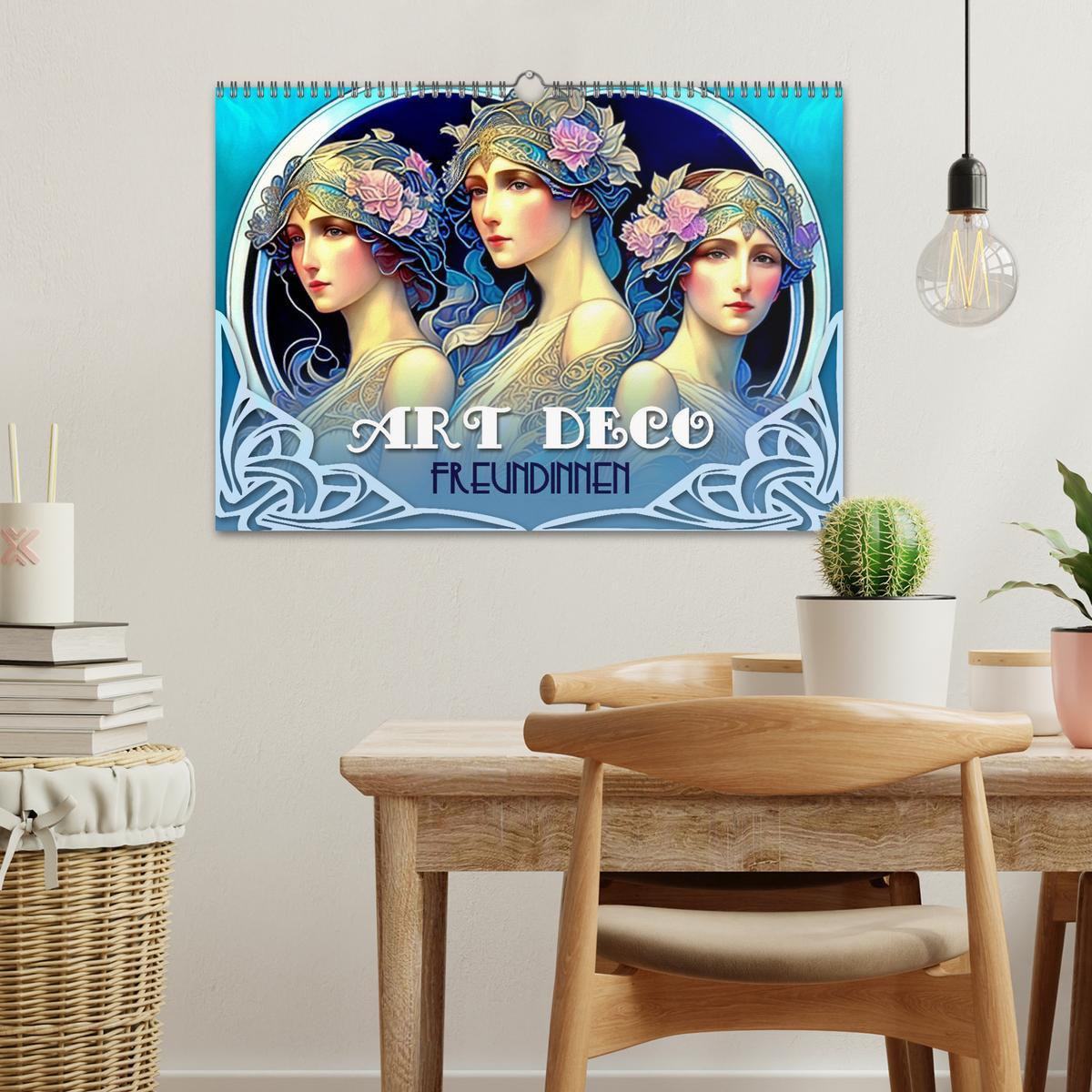 Bild: 9783383898976 | Art Deco Freundinnen (Wandkalender 2025 DIN A3 quer), CALVENDO...