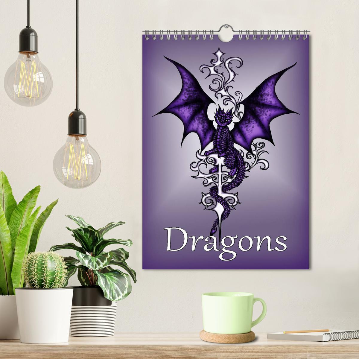 Bild: 9781325976751 | Dragons (Wall Calendar 2025 DIN A4 portrait), CALVENDO 12 Month...