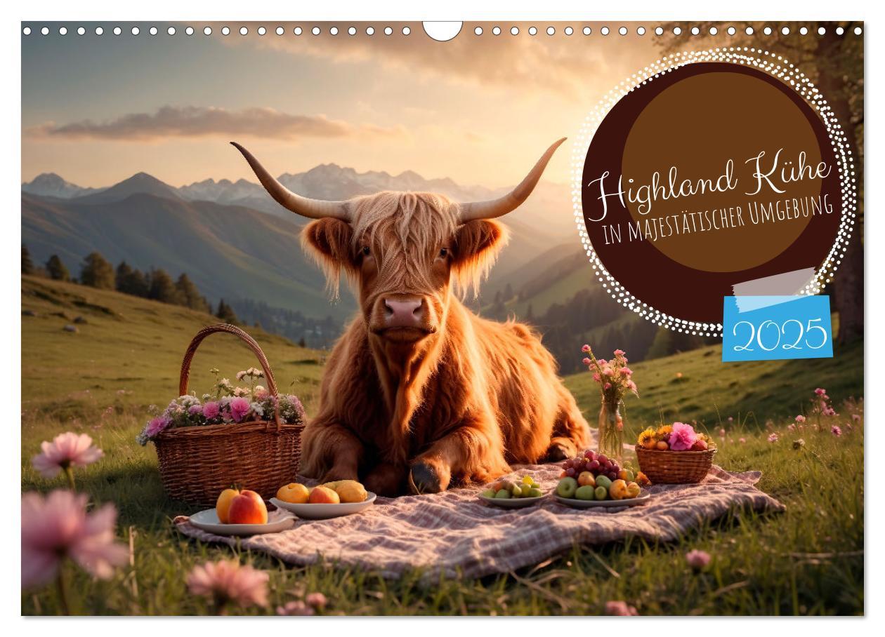 Cover: 9783383840067 | Highland Kühe (Wandkalender 2025 DIN A3 quer), CALVENDO Monatskalender