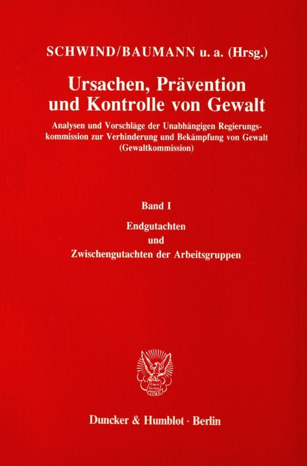 Cover: 9783428068555 | Ursachen, Prävention und Kontrolle von Gewalt. | Schwind (u. a.) | VII