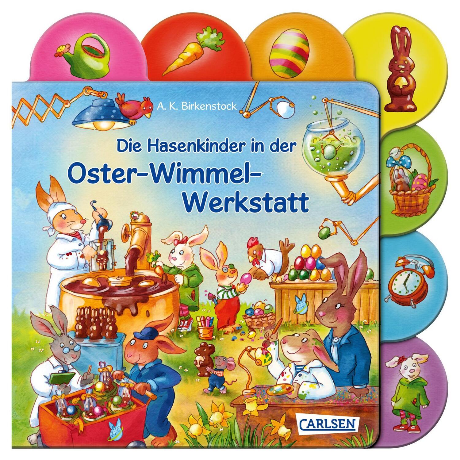 Cover: 9783551173195 | Die Hasenkinder in der Oster-Wimmel-Werkstatt | Birkenstock | Buch