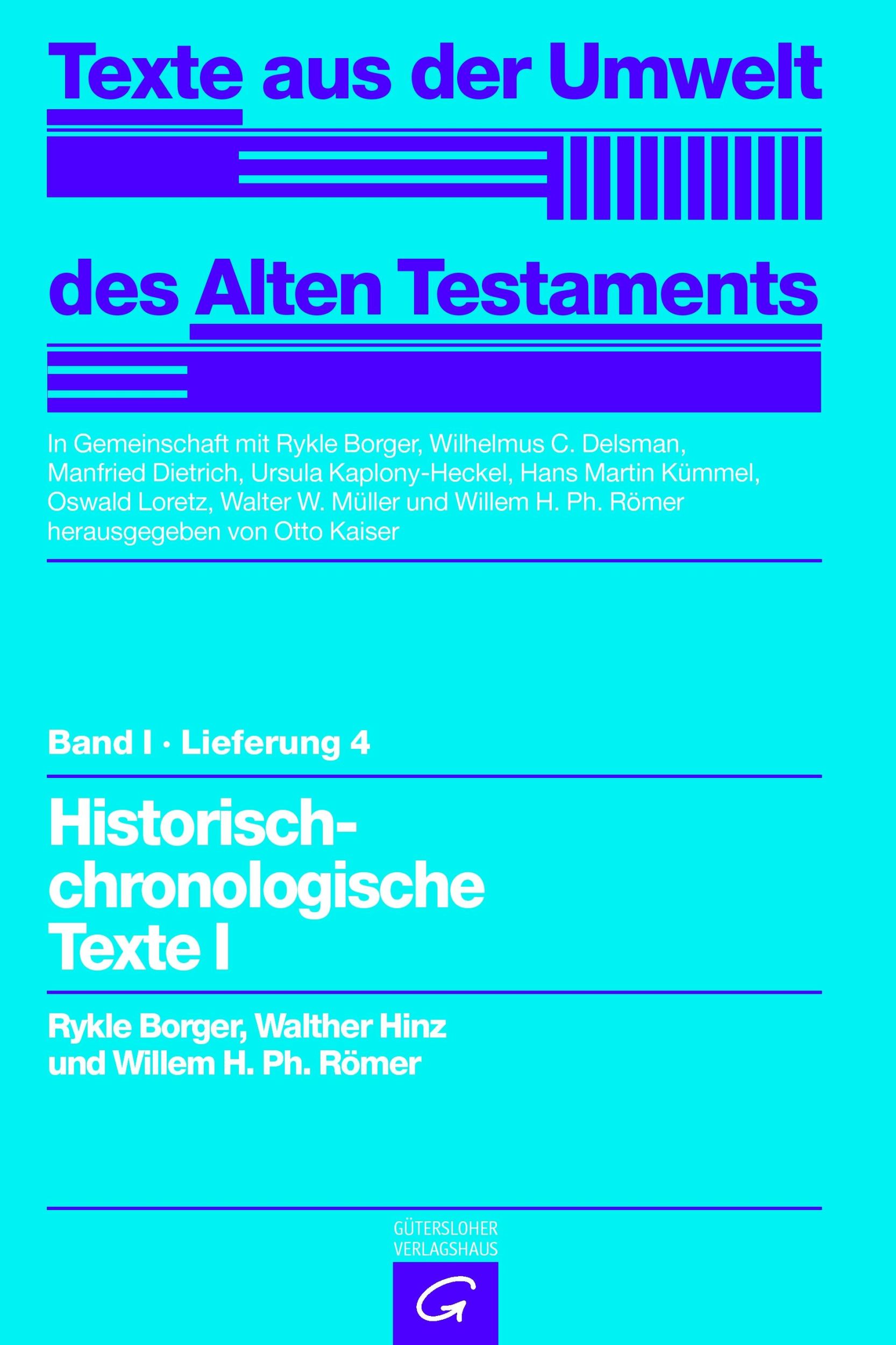 Cover: 9783579000633 | Historisch-chronologische Texte I | Rykle Borger (u. a.) | Taschenbuch