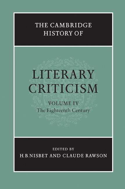 Cover: 9780521317207 | The Cambridge History of Literary Criticism | H. B. Nisbet (u. a.)