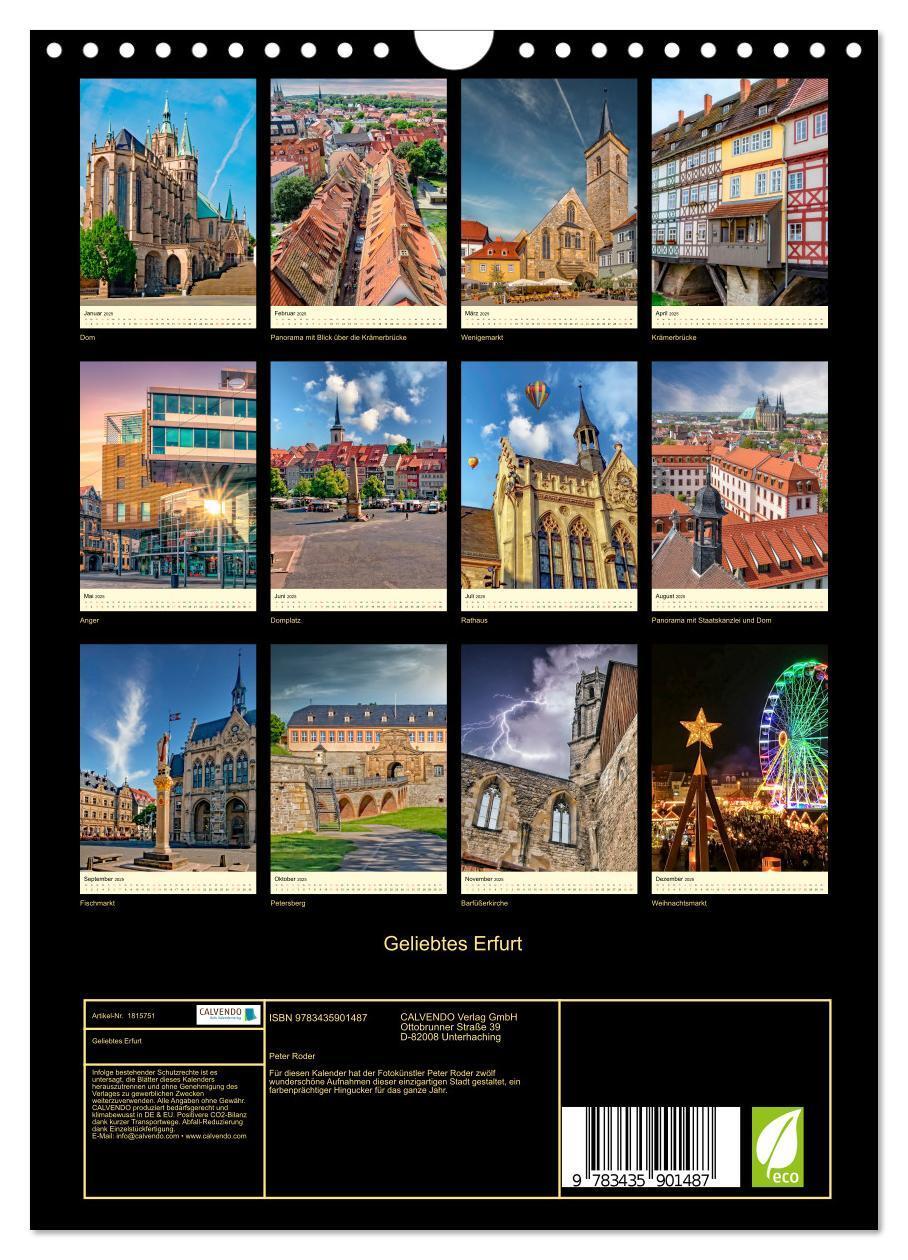 Bild: 9783435901487 | Geliebtes Erfurt (Wandkalender 2025 DIN A4 hoch), CALVENDO...