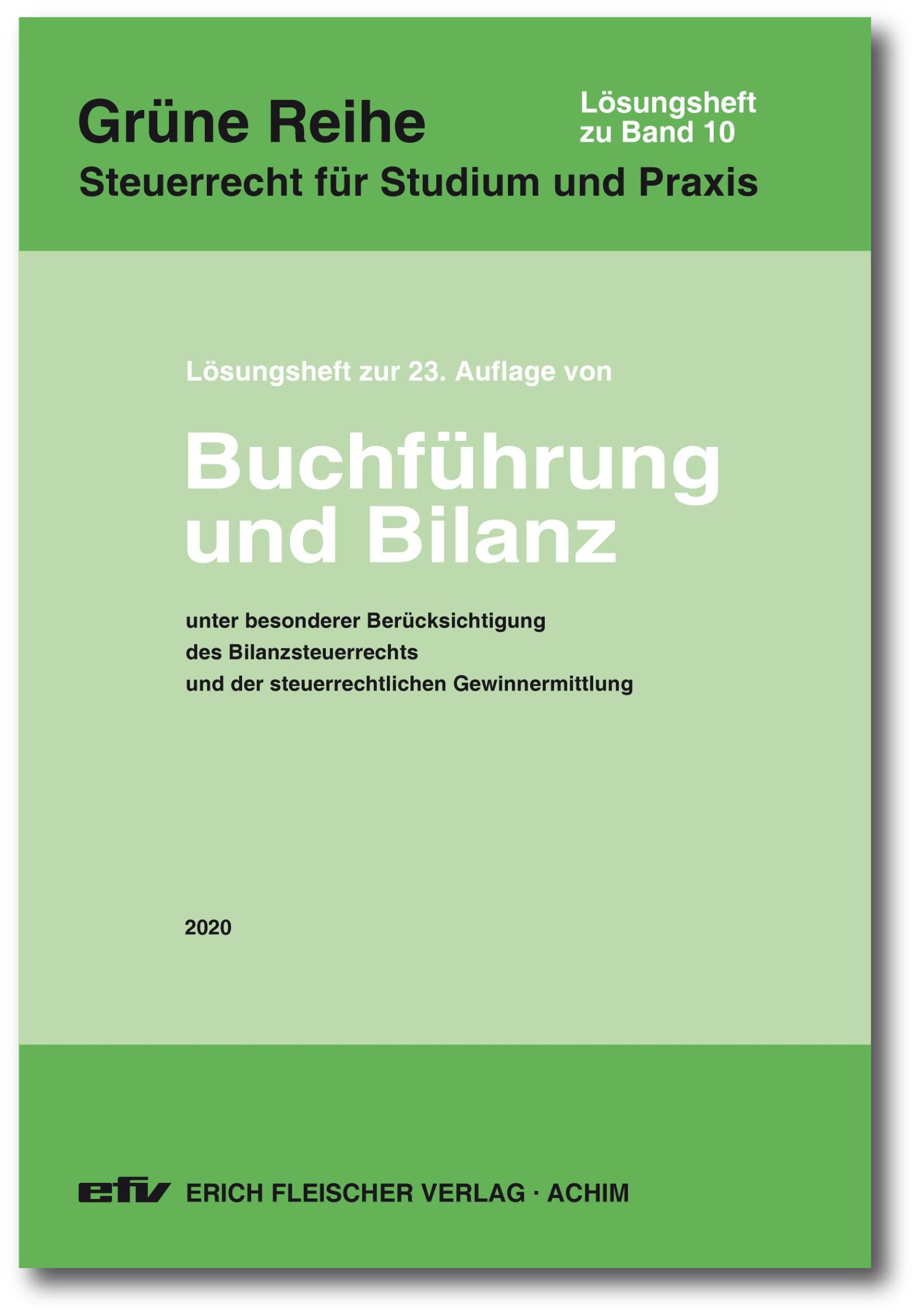 Cover: 9783816814030 | Buchführung und Bilanz. Lösungsheft zur 23. Auflage 2020 | Broschüre