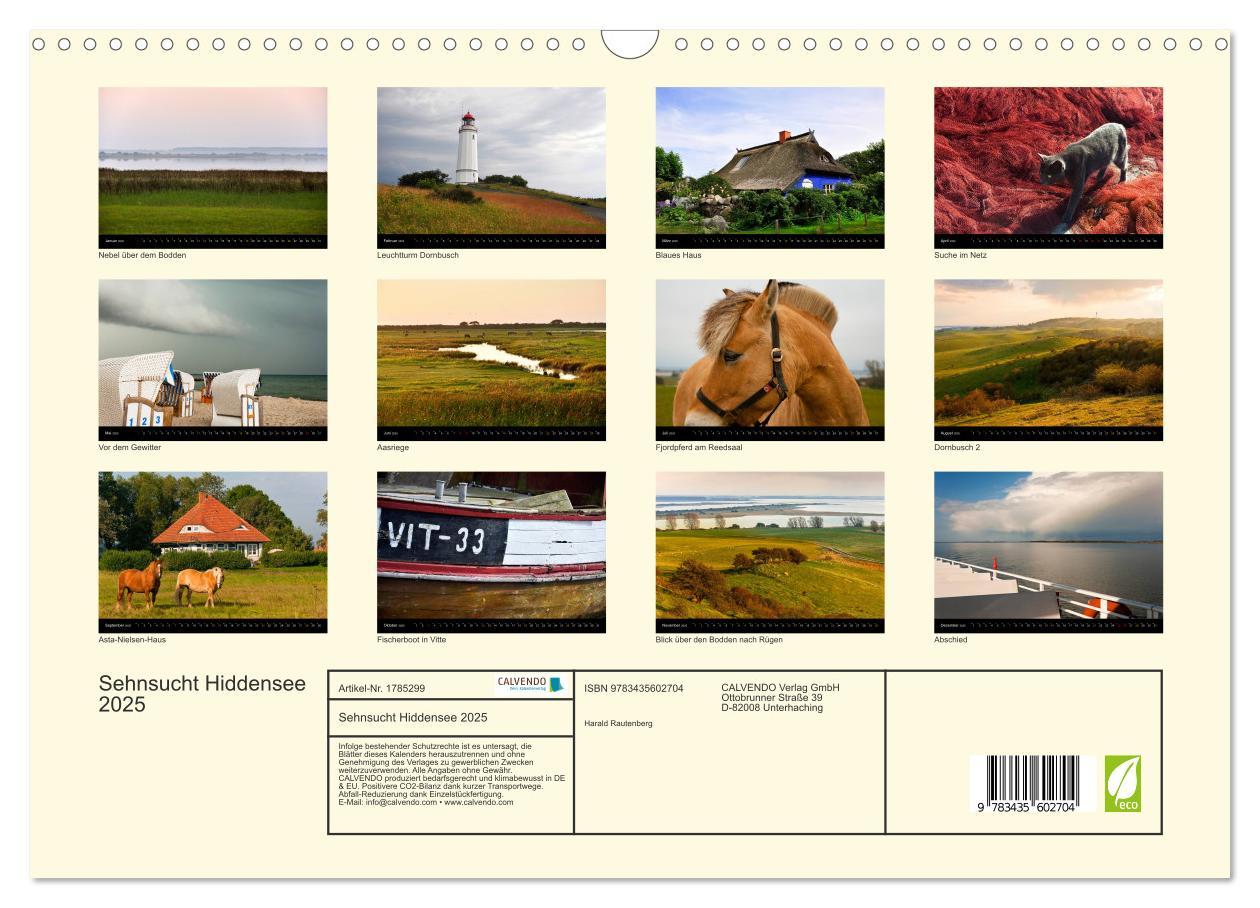 Bild: 9783435602704 | Sehnsucht Hiddensee 2025 (Wandkalender 2025 DIN A3 quer), CALVENDO...