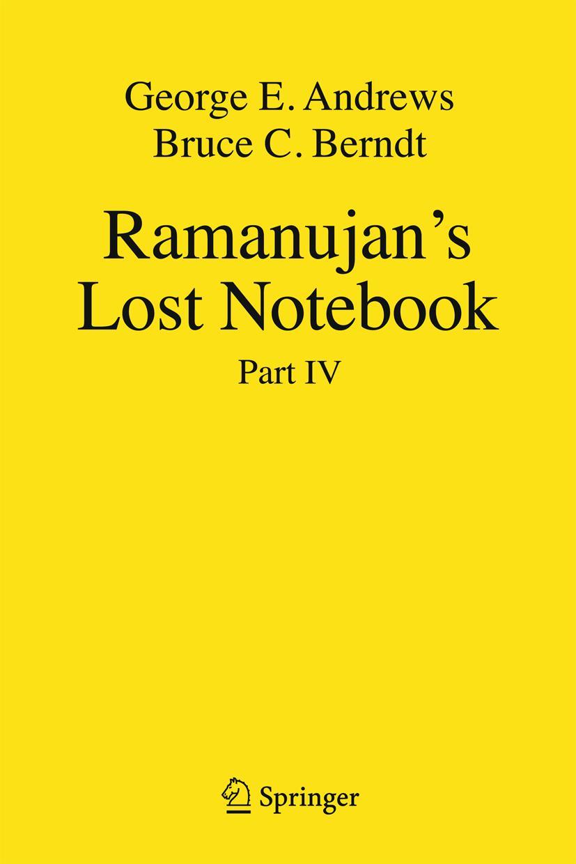 Cover: 9781461440802 | Ramanujan's Lost Notebook | Part IV | Bruce C. Berndt (u. a.) | Buch