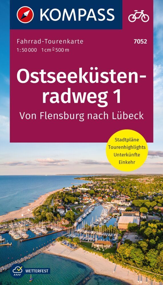 Cover: 9783991218395 | KOMPASS Fahrrad-Tourenkarte Ostseeküstenradweg 1, von Flensburg...