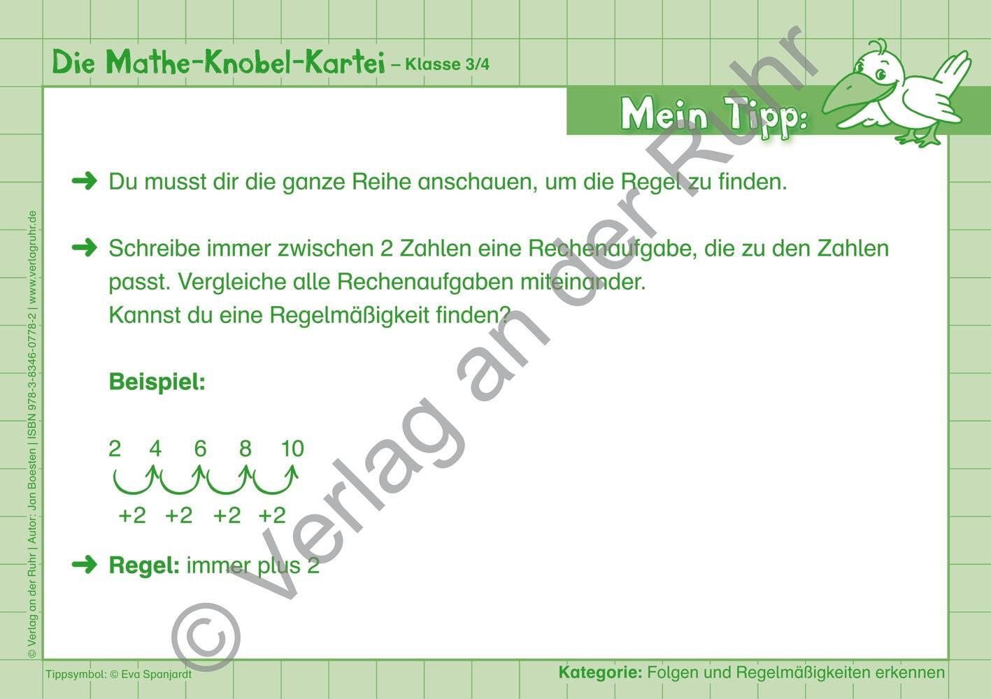 Bild: 9783834607782 | Die Mathe-Knobel-Kartei Klasse 3/4 | Jan Boesten | Taschenbuch | 47 S.