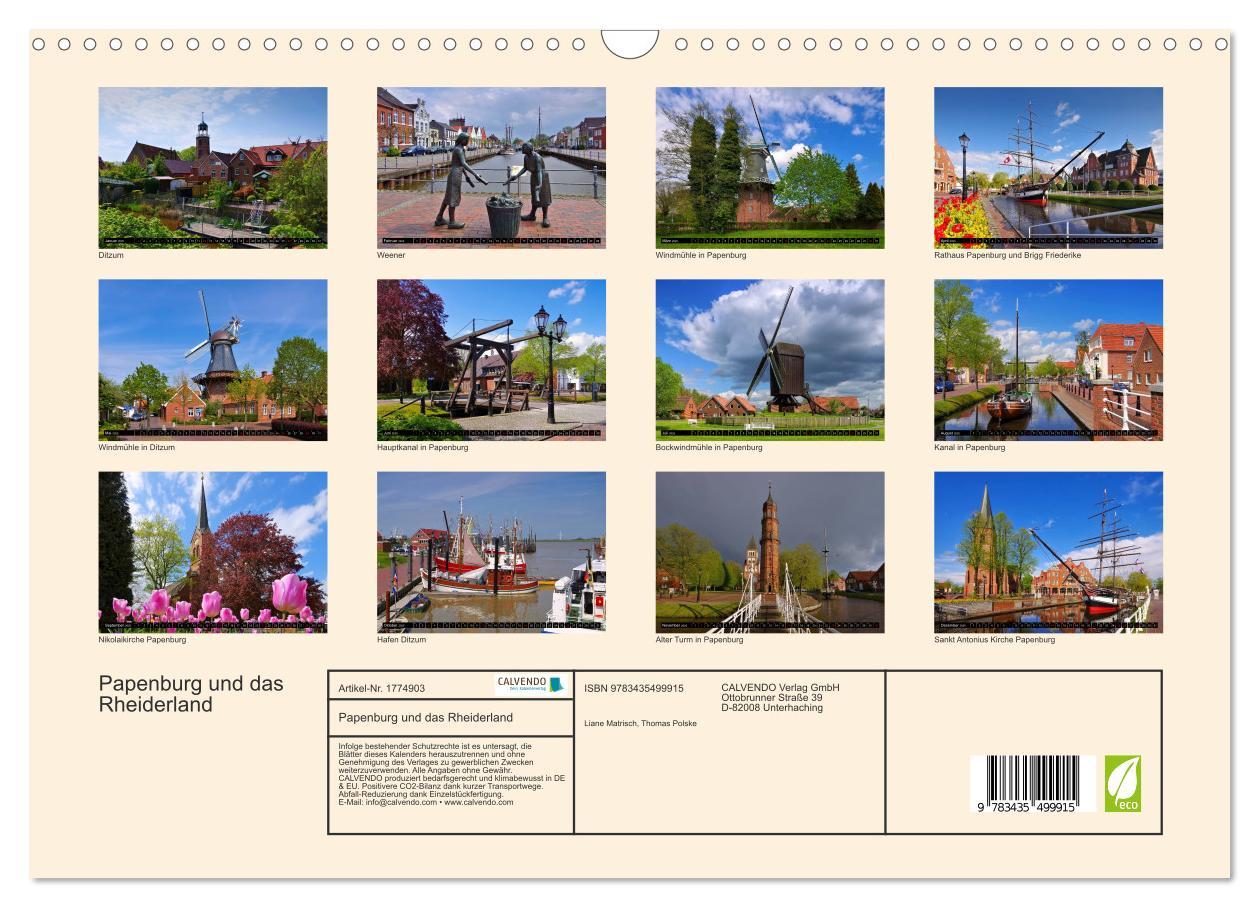 Bild: 9783435499915 | Papenburg und das Rheiderland (Wandkalender 2025 DIN A3 quer),...