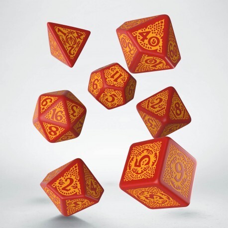 Cover: 5907699493920 | Dragon Slayer Red &amp; orange Dice Set | QWODRS1D | Q-workshop