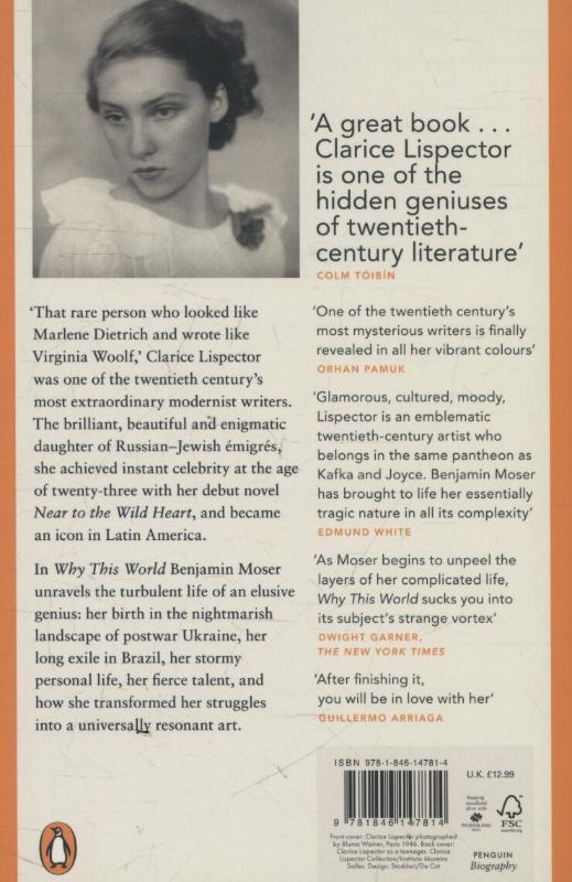 Rückseite: 9781846147814 | Why This World | A Biography of Clarice Lispector | Benjamin Moser