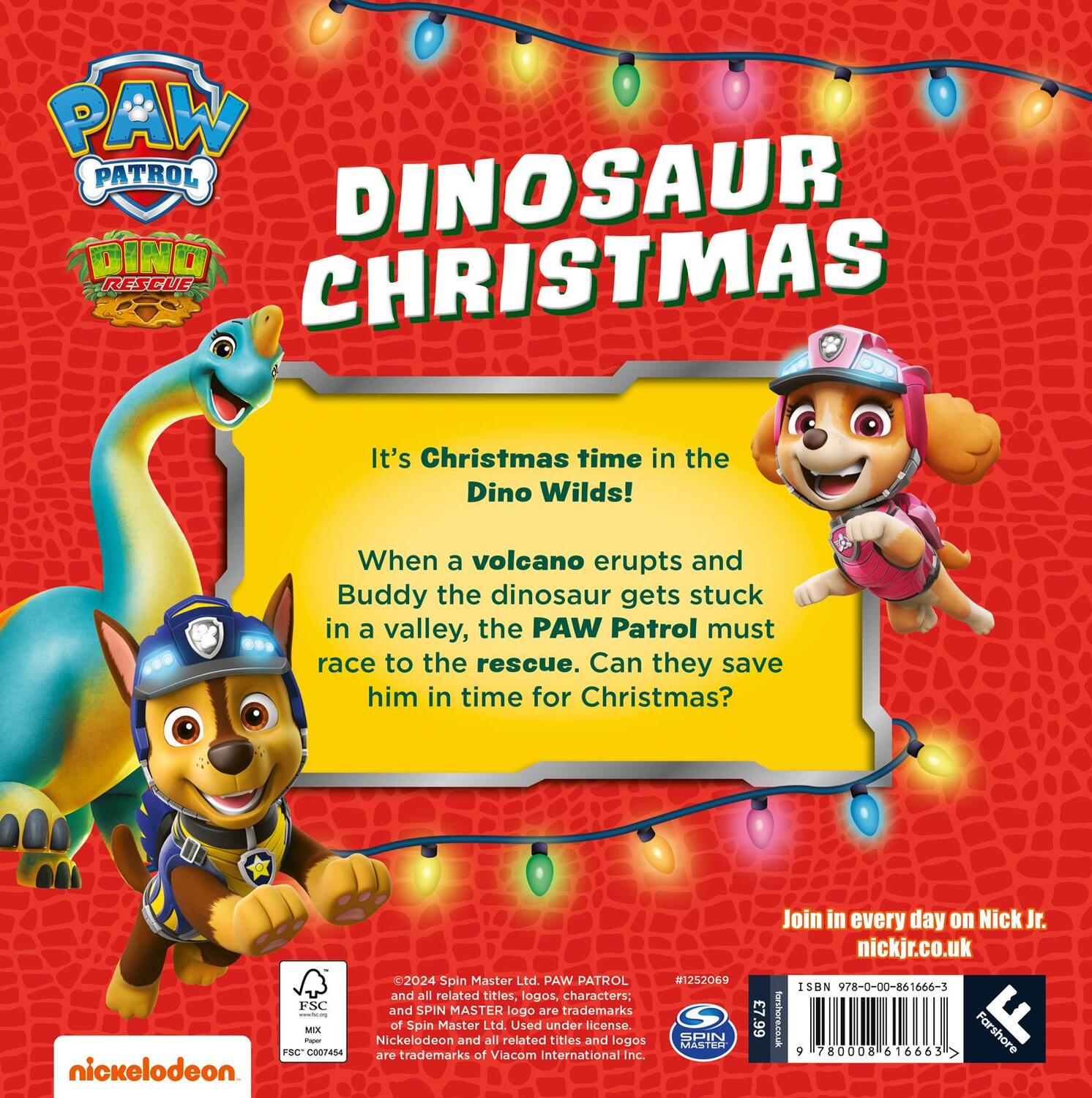 Rückseite: 9780008616663 | Paw Patrol Dinosaur Christmas Picture book | Paw Patrol | Taschenbuch