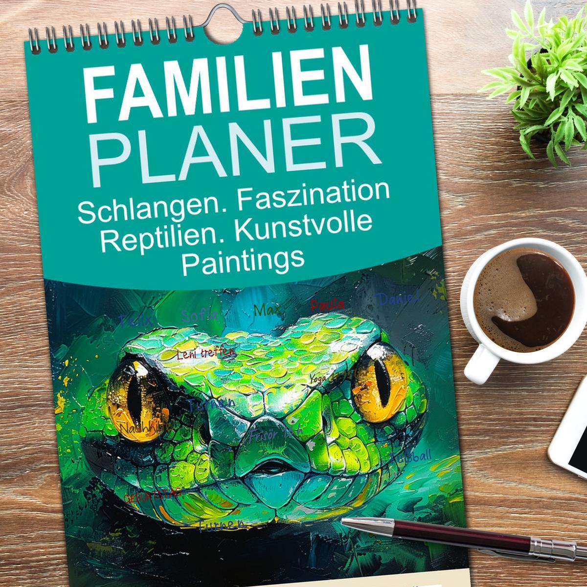 Bild: 9783457195482 | Familienplaner 2025 - Schlangen. Faszination Reptilien. Kunstvolle...