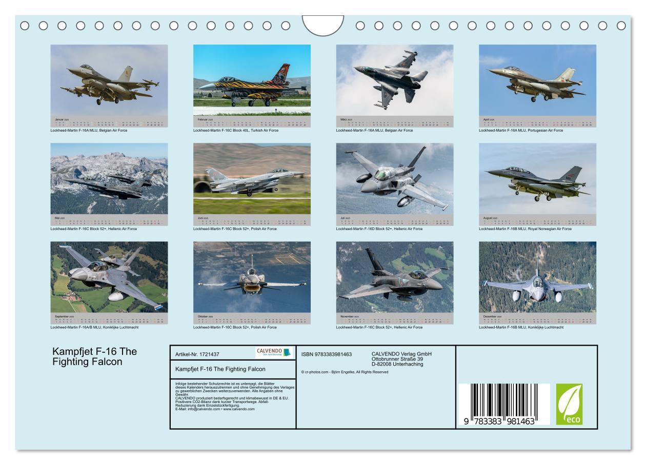 Bild: 9783383981463 | Kampfjet F-16 The Fighting Falcon (Wandkalender 2025 DIN A4 quer),...