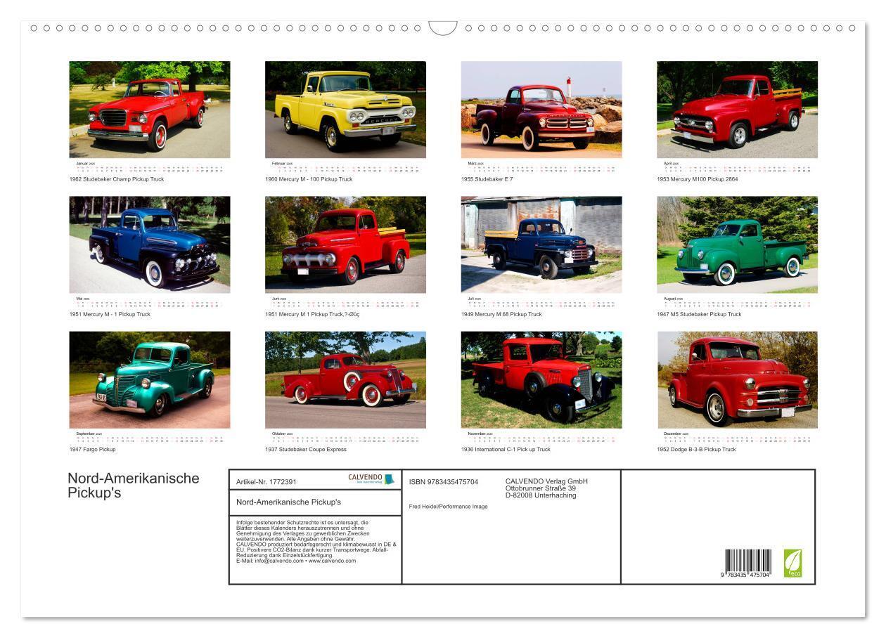 Bild: 9783435475704 | Nord-Amerikanische Pickup's (Wandkalender 2025 DIN A2 quer),...