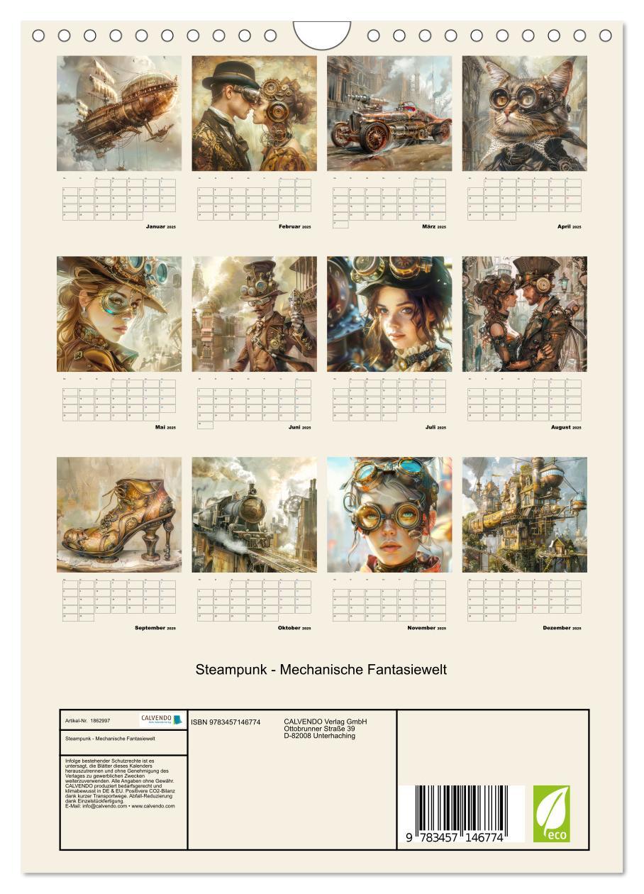 Bild: 9783457146774 | Steampunk - Mechanische Fantasiewelt (Wandkalender 2025 DIN A4...