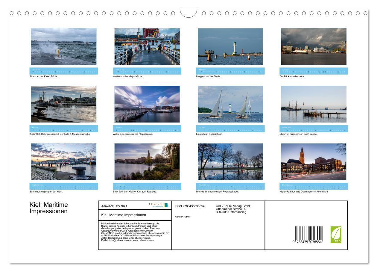 Bild: 9783435036554 | Kiel: Maritime Impressionen (Wandkalender 2025 DIN A3 quer),...