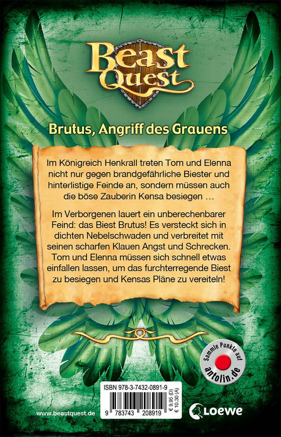 Rückseite: 9783743208919 | Beast Quest (Band 63) - Brutus, Angriff des Grauens | Adam Blade