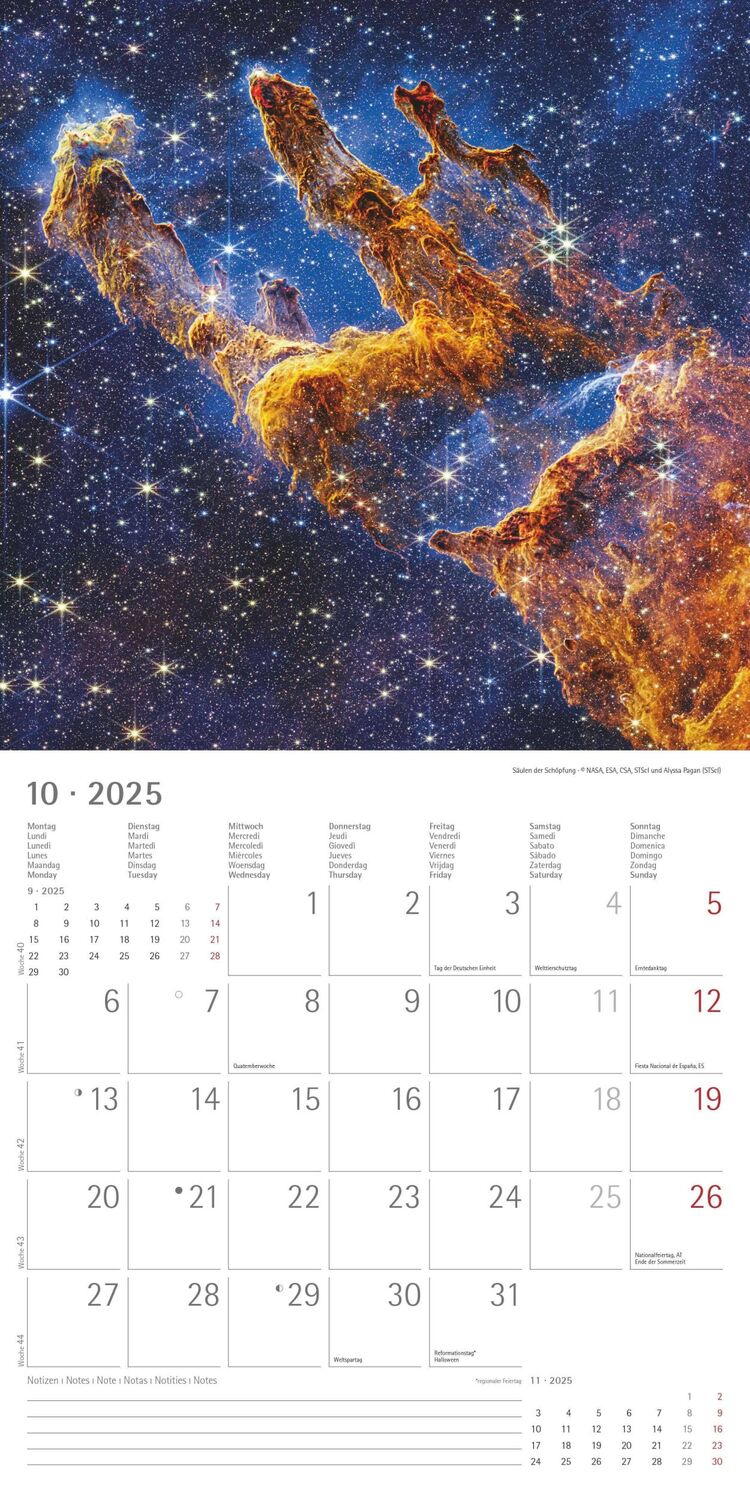 Bild: 4251732343163 | Space 2025 - Broschürenkalender 30x30 cm (30x60 geöffnet) -...