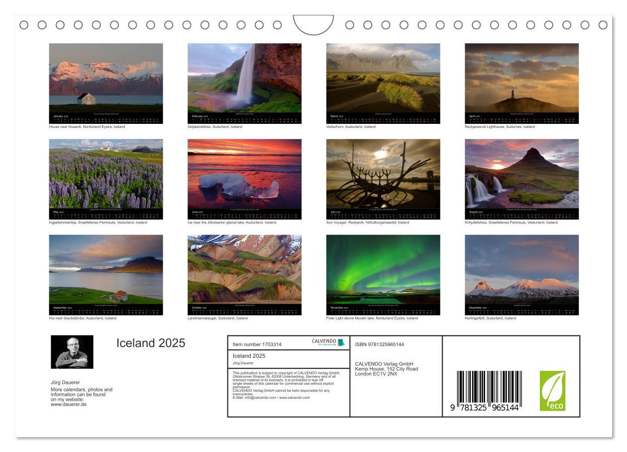 Bild: 9781325965144 | Iceland 2025 (Wall Calendar 2025 DIN A4 landscape), CALVENDO 12...