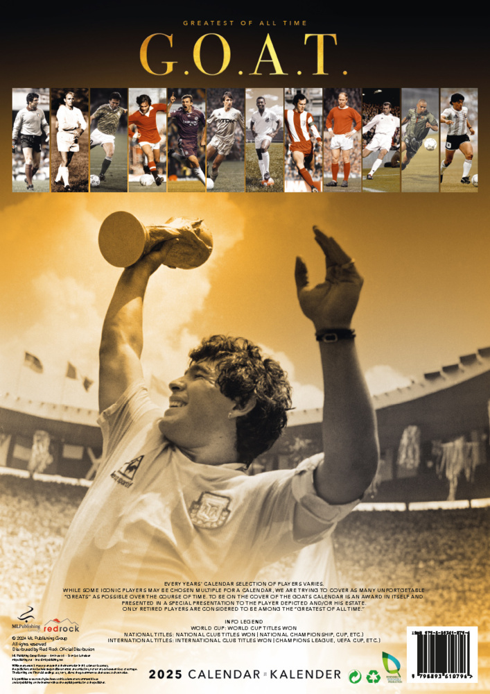 Bild: 9798893610796 | G.O.A.T.S. Greatests of All Time | Der Fussball Legenden Kalender