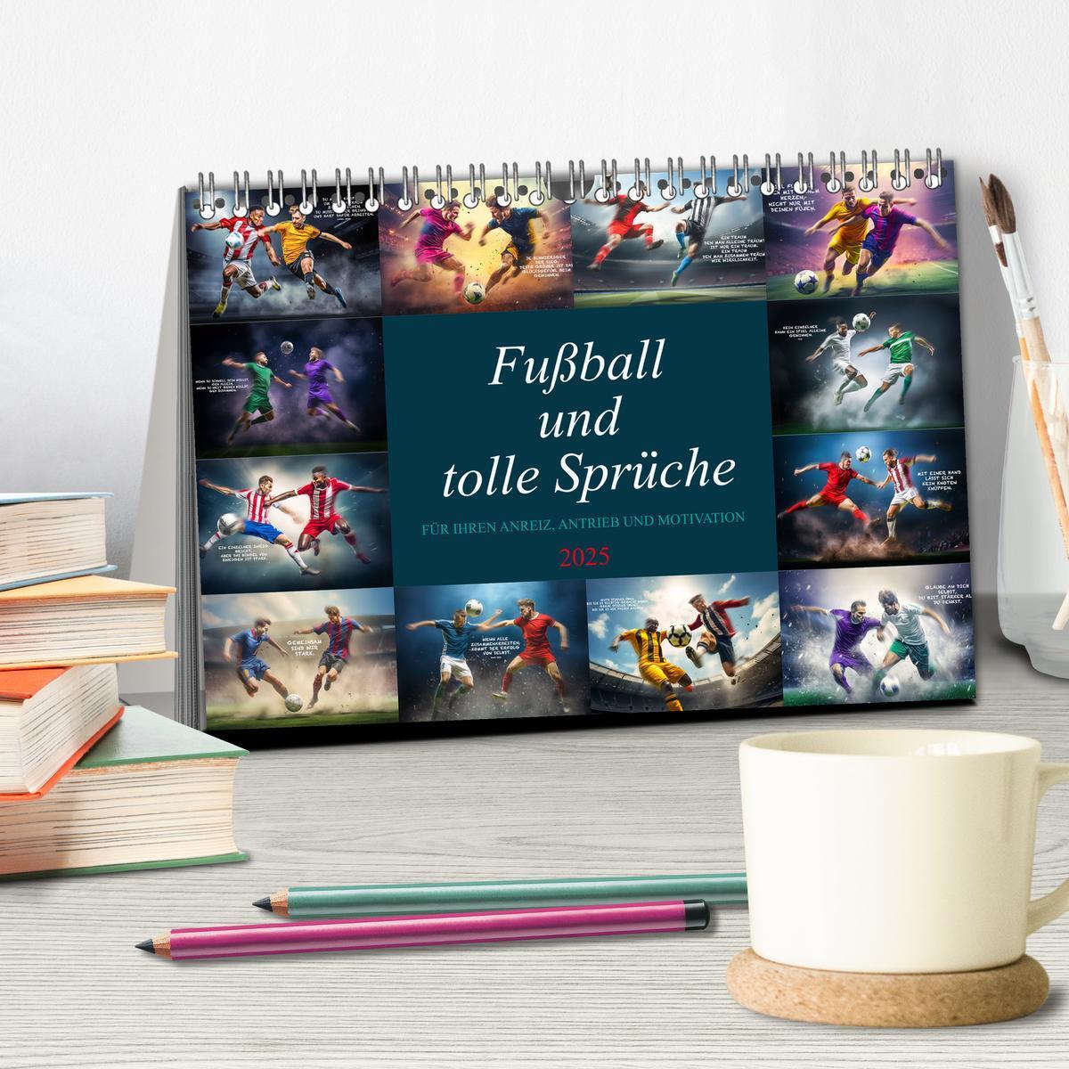 Bild: 9783457160817 | Fußball und tolle Sprüche (Tischkalender 2025 DIN A5 quer),...