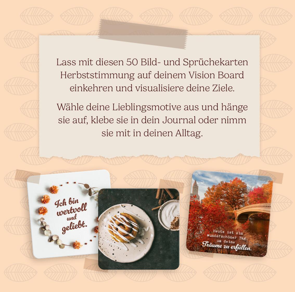 Rückseite: 4014489126461 | Vision Board Cards | 50 herbstliche Inspirationen | Box | 51 S. | 2023