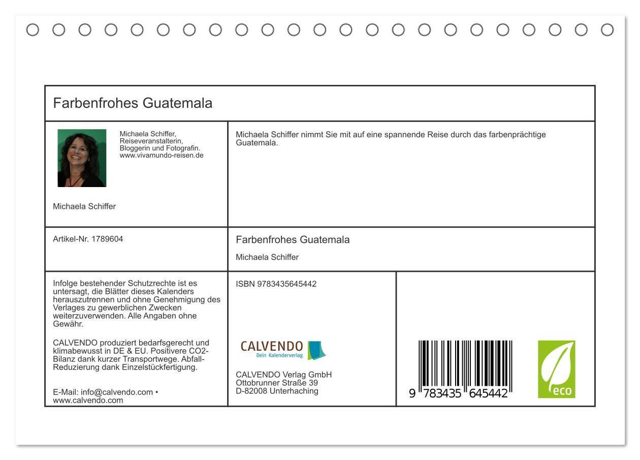 Bild: 9783435645442 | Farbenfrohes Guatemala (Tischkalender 2025 DIN A5 quer), CALVENDO...