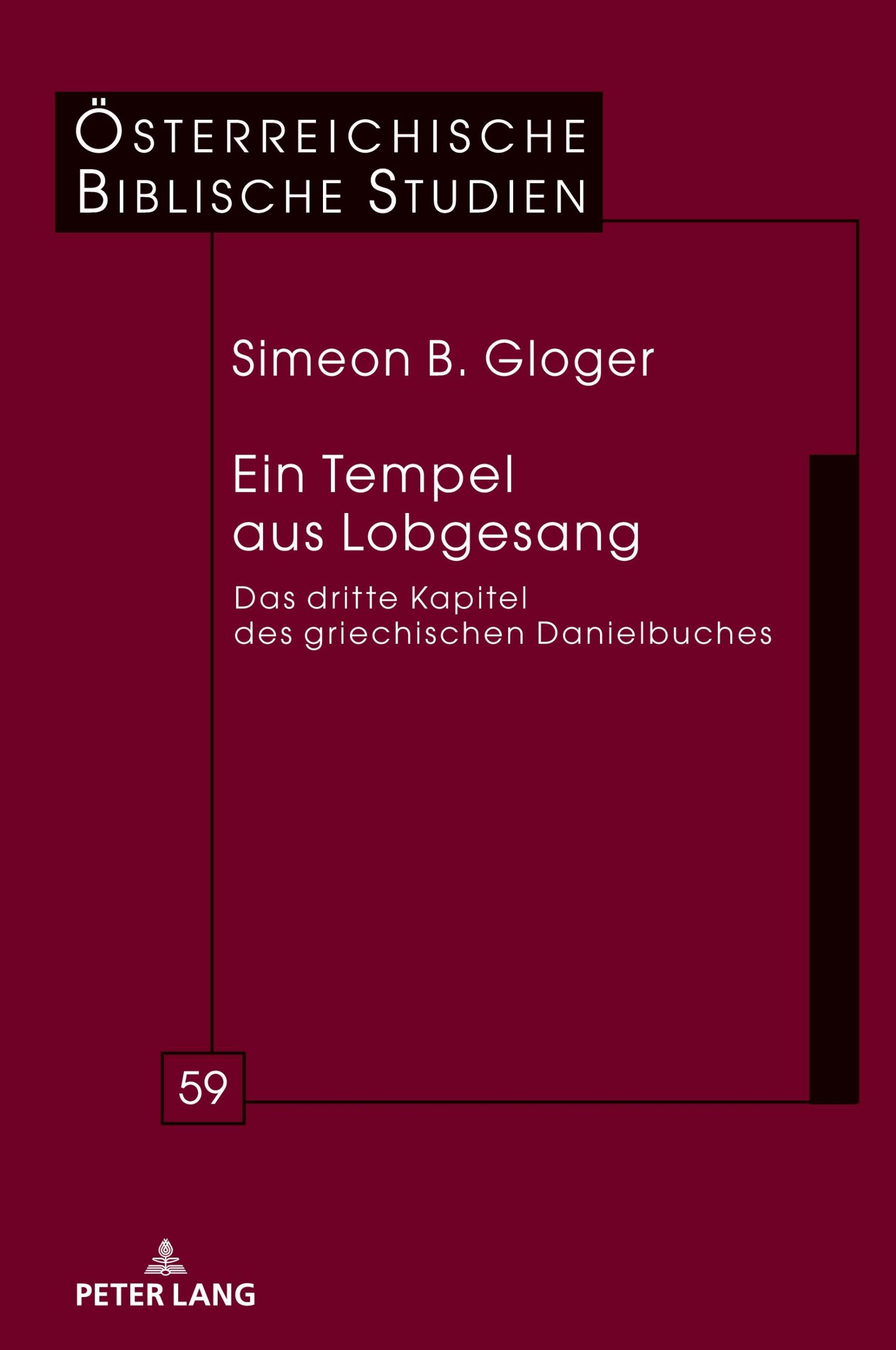 Cover: 9783631906163 | Ein Tempel aus Lobgesang | Simeon Gloger | Buch | Deutsch | 2024